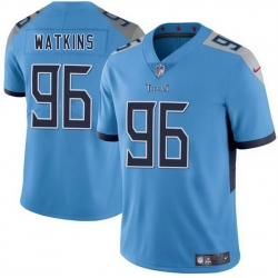 Men Tennessee Titans 96 Carlos Watkins Blue 2025 Vapor Limited Stitched Football Jersey