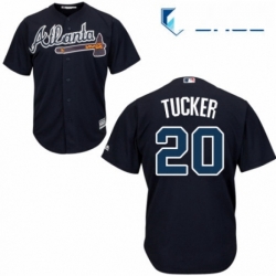 Youth Majestic Atlanta Braves 20 Preston Tucker Authentic Blue Alternate Road Cool Base MLB Jersey 