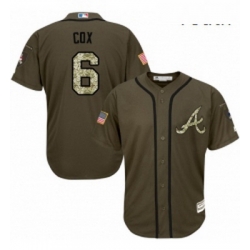 Youth Majestic Atlanta Braves 6 Bobby Cox Replica Green Salute to Service MLB Jersey