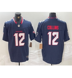 Men Houston Texans 12 Nico Collins Navy F U S E Vapor Limited Stitched Footb Men Houston Texans 12 Nico Collins Navy F U S E Vapor Limited Stitched Footb