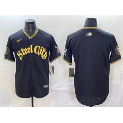 Men Pittsburgh Pirates Blank Black 412 Patch Vapor Premier Limited Stitched Baseball Jersey