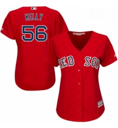 Womens Majestic Boston Red Sox 56 Joe Kelly Replica Red Alternate Home MLB Jersey