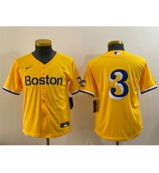 Youth Boston Red Sox 3 Ceddanne Rafaela Gold City Connect Stitched Baseball Jersey Youth Boston Red Sox 3 Ceddanne Rafaela Gold City Connect Stitched Baseball Jersey