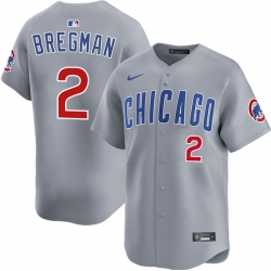Men Chicago Cubs 2 Alex Bregman Grey 2026 Limited Stitched Baseball Jersey