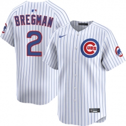 Men Chicago Cubs 2 Alex Bregman White 2026 Home Limited Stitched Baseball Jersey