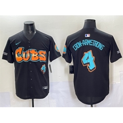 Men Chicago Cubs 4 Pete Crow Armstrong Black  27Graffiti North Side Edition 27 Vapor Premier Limited Stitched Baseball Jersey
