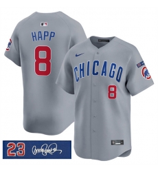 Men Chicago Cubs 8 lan Happ Gray 27Ryne Sandberg Tribute 27 Vapor Limited V3 Stitched Baseball Jersey Men Chicago Cubs 8 lan Happ Gray 27Ryne Sandberg Tribute 27 Vapor Limited V3 Stitched Baseball Jersey
