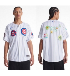 Men Chicago Cubs White Big Logo 2025 Tokyo Series Limited Stitched Baseball Jersey Men Chicago Cubs White Big Logo 2025 Tokyo Series Limited Stitched Baseball Jersey