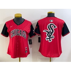 Women Chicago White Sox Team Big Logo Red Black 2025 City Connect Limited Stitched Baseball Jersey 001