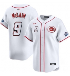 Men Cincinnati Reds 9 Matt McLain White 2025 Speedway Classic Home Limited Stitched Baseball Jersey Men Cincinnati Reds 9 Matt McLain White 2025 Speedway Classic Home Limited Stitched Baseball Jersey