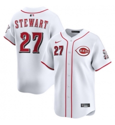 Men Cincinnati Reds Nike White Home Limited Custom Jersey Stewart Sal 27