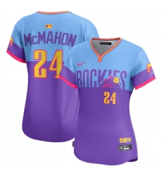 Women Colorado Rockies 24 Ryan McMahon Purple Light Blue 2025 City Connect Limited Stitched Baseball Jersey Women Colorado Rockies 24 Ryan McMahon Purple Light Blue 2025 City Connect Limited Stitched Baseball Jersey