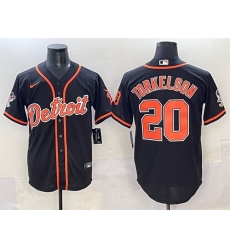 Men Detroit Tigers 20 Spencer Torkelson Black With Patch Cool Base Stitched Baseball Jersey