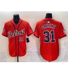 Men Detroit Tigers 31 Riley Greene Orange With Patch Vapor Premier Limited Stitched Baseball Jersey Men Detroit Tigers 31 Riley Greene Orange With Patch Vapor Premier Limited Stitched Baseball Jersey
