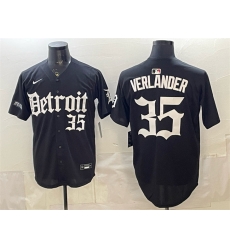 Men Detroit Tigers 35 Justin Verlander Black Motor Gothic Edition Vapor Premier Limited Stitched Baseball Jersey Men Detroit Tigers 35 Justin Verlander Black Motor Gothic Edition Vapor Premier Limited Stitched Baseball Jersey