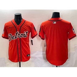 Men Detroit Tigers Blank Orange With Patch Vapor Premier Limited Stitched Baseball Jersey