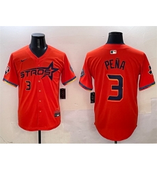 Men Houston Astros 3 Jeremy Pena Orange 2025 City Connect With Texas Patch Limited Stitched Baseball Jersey Men Houston Astros 3 Jeremy Pena Orange 2025 City Connect With Texas Patch Limited Stitched Baseball Jersey