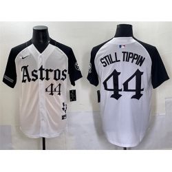 Men Houston Astros 44 Still Tippin White Black Gothic  27Houston Born Barrio Raised 27 Limited Stitched Baseball Jersey