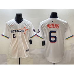 Men Houston Astros 6 Jake Meyers White 2025 City Connect Limited Stitched Baseball Jersey