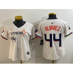 Women Houston Astros 44 Yordan Alvarez Cream 2025 City Connect With Texas Patch Limited Stitched Baseball Jersey