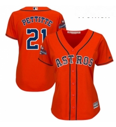 Womens Majestic Houston Astros 21 Andy Pettitte Replica Orange Alternate 2017 World Series Champions Cool Base MLB Jersey Womens Majestic Houston Astros 21 Andy Pettitte Replica Orange Alternate 2017 World Series Champions Cool Base MLB Jersey