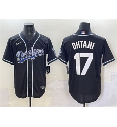 Men Los Angeles Dodgers 17 Shohei Ohtani Black Fashion Stitched Baseball Jersey