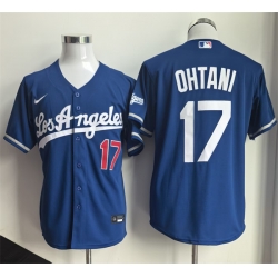 Men Los Angeles Dodgers  17 Shohei Ohtani Royal 2026 Gold Collection Stadium Stitched Baseball Jersey