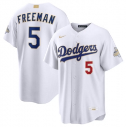 Men Los Angeles Dodgers Freddie Freeman Nike White 2026 Gold Collection Stadium Jersey