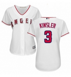 Womens Majestic Los Angeles Angels of Anaheim 3 Ian Kinsler Replica White Home Cool Base MLB Jersey Womens Majestic Los Angeles Angels of Anaheim 3 Ian Kinsler Replica White Home Cool Base MLB Jersey