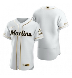 Miami Marlins Blank White Nike Mens Authentic Golden Edition MLB Jersey Miami Marlins Blank White Nike Mens Authentic Golden Edition MLB Jersey