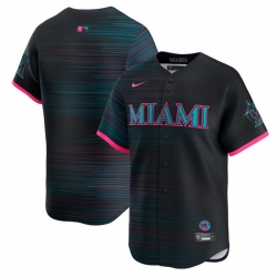 Youth Miami Marlins Blank Black 2025 City Connect Limited Stitched Baseball Jersey