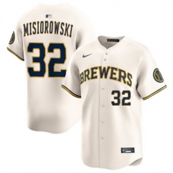 Men Milwaukee Brewers 32 Jacob Misiorowski Cream 2025 Limited Stitched Baseball Jersey