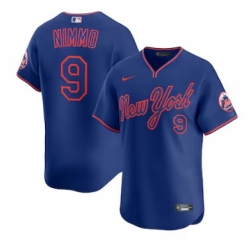 Men New York Mets Brandon Nimmo #9 Nike Royal Alternate Limited Player Jersey