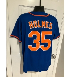 Men New York Mets Clay Holmes 35 Blue Flex Base Stitched Jersey Men New York Mets Clay Holmes 35 Blue Flex Base Stitched Jersey