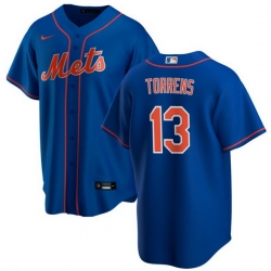 Men New York Mets Luis Torrens 13 Blue Cool Base Stitched Jersey
