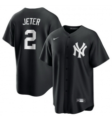 Men New York Yankees 2 Derek Jeter Black Lights Out Limited Stitched Baseball Jersey Men New York Yankees 2 Derek Jeter Black Lights Out Limited Stitched Baseball Jersey