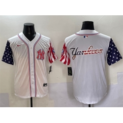 Men New York Yankees Team Big Logo White American Style Limited Stitched Baseball Jersey 003