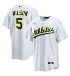 Men Oakland Athletics 5 Jacob Wilson White Cool Base Stitched Jersey Men Oakland Athletics 5 Jacob Wilson White Cool Base Stitched Jersey