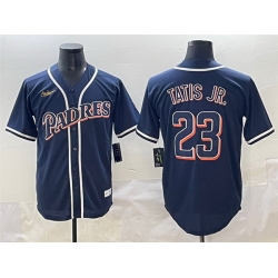 Men San Diego Padres 23 Fernando Tatis Jr  Navy Stitched Baseball Jersey