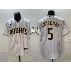 Men San Diego Padres 5 Ramon Laureano White Cool Base Stitched Baseball Jersey
