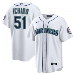 Men Seattle Mariners 51 Ichiro Suzuki White Cool Base Stitched Baseball Jersey