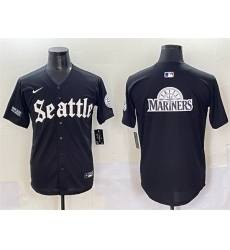 Men Seattle Mariners Team Big Logo Black 27Deep Sea Gothic Edition 27 Vapor Premier Limited Stitched Baseball Jersey 001 Men Seattle Mariners Team Big Logo Black 27Deep Sea Gothic Edition 27 Vapor Premier Limited Stitched Baseball Jersey 001