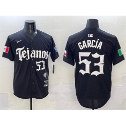 Men Texas Rangers 53 Adolis Garc EDa Black Mexico 2025 Vapor Premier Limited Stitched Baseball Jersey
