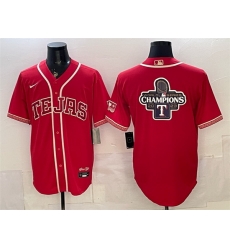 Men Texas Rangers Team Big Logo Red 2026 City Connect Stadium Stitched Baseball Jerseys 1