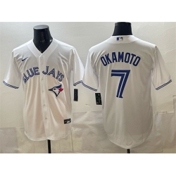Men Toronto Blue Jays 7 Kazuma Okamoto White 2025 Cool Base Stitched Baseball Jersey
