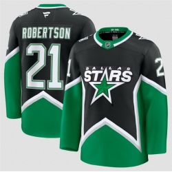 Men Dallas Stars  21 Jason Robertson Black 2025 26 Alternate Stitched Hockey Jersey
