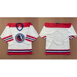 Men Hall Of Fame Blank White Stitched Hockey Jersey