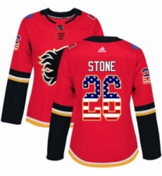 Womens Adidas Calgary Flames 26 Michael Stone Authentic Red USA Flag Fashion NHL Jersey Womens Adidas Calgary Flames 26 Michael Stone Authentic Red USA Flag Fashion NHL Jersey