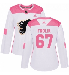 Womens Adidas Calgary Flames 67 Michael Frolik Authentic WhitePink Fashion NHL Jersey Womens Adidas Calgary Flames 67 Michael Frolik Authentic WhitePink Fashion NHL Jersey