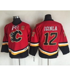 Flames #12 Jarome Iginla Red Black CCM Throwback Stitched Youth NHL Jersey Flames #12 Jarome Iginla Red Black CCM Throwback Stitched Youth NHL Jersey